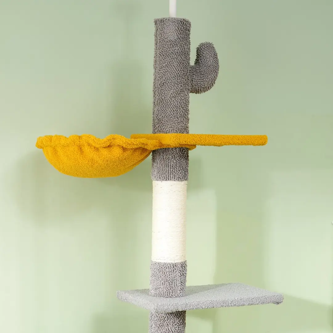 Pawhut Kattenboom Lichtgrijs 55x34x275cm