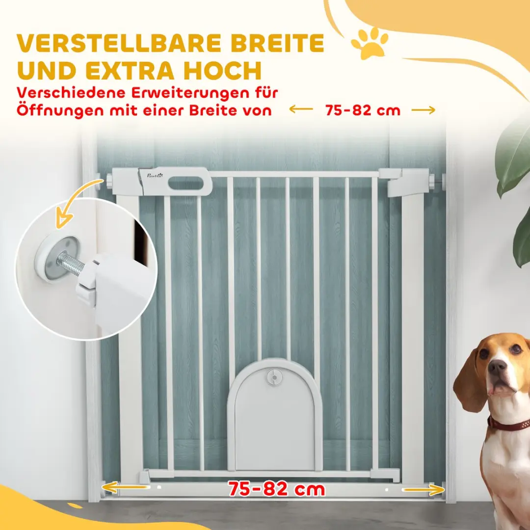 Pawhut Huisdierhek ABS 75-82L x 2B x 76Hcm - Wit - afbeelding 6 van 6