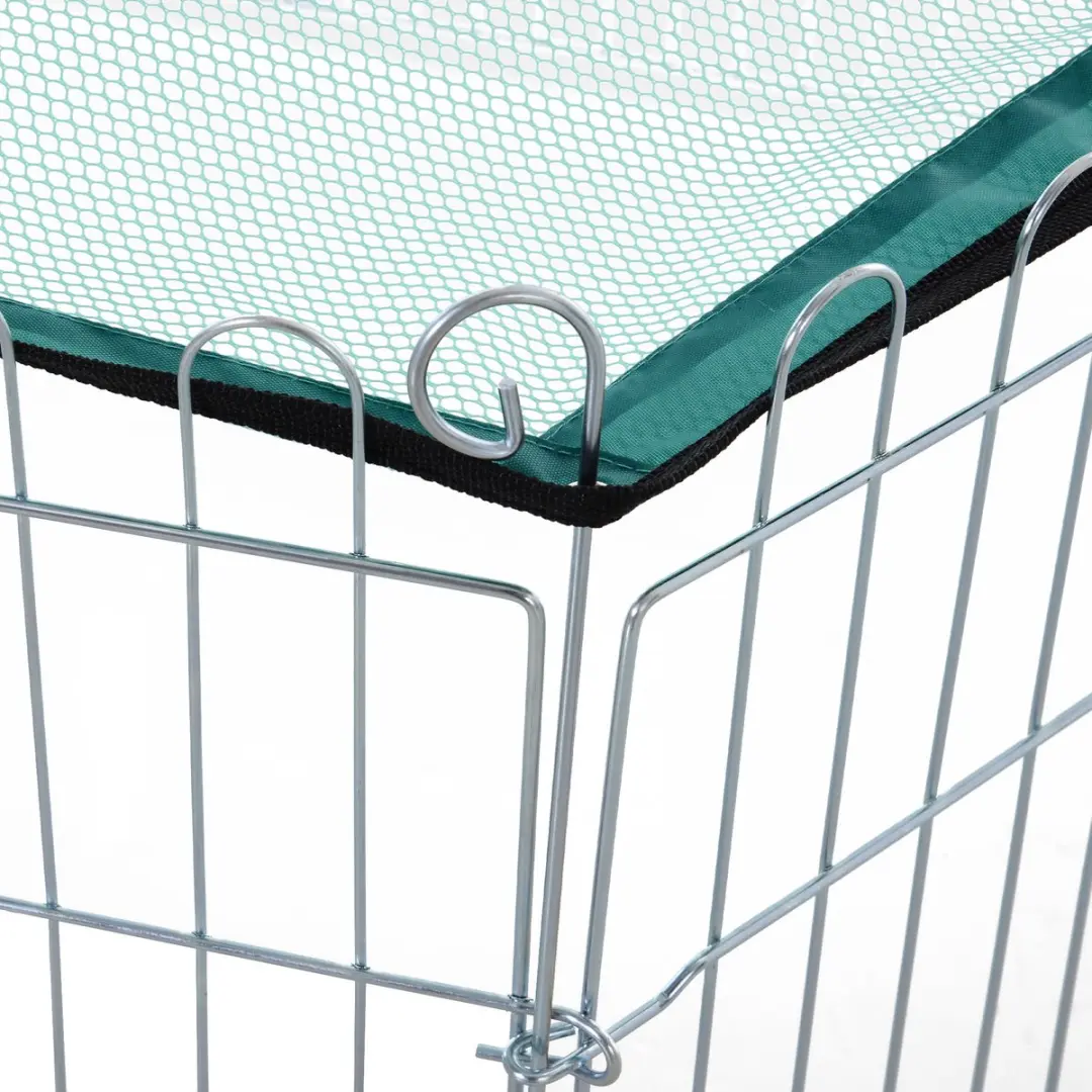 Pawhut Hondenren Metaal 120x120x60cm - Zilver Groen