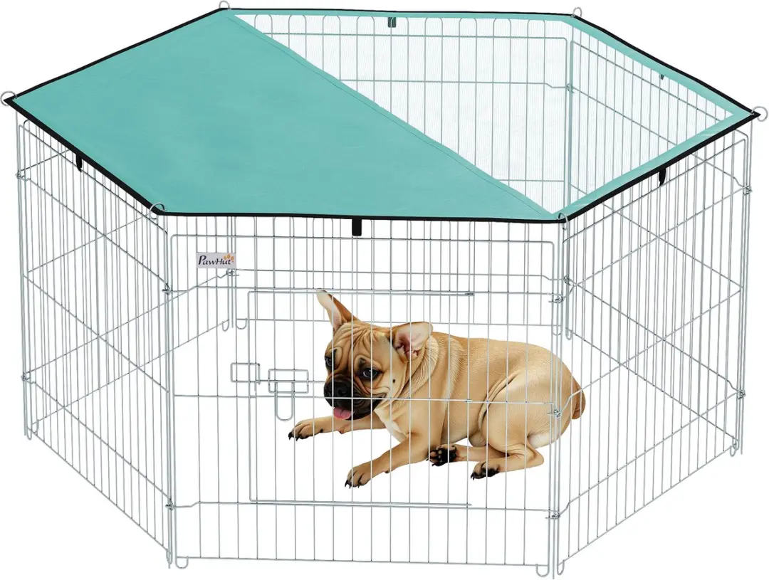 Pawhut Hondenren Metaal 120x120x60cm