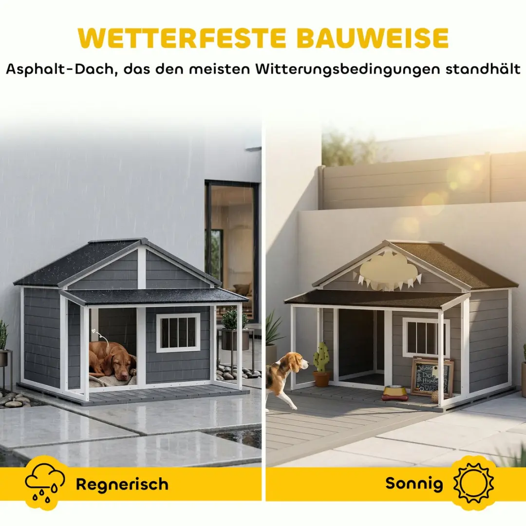 Pawhut Hondenhok D02-100V01 - Grijs/Zwart/Wit - afbeelding 6 van 6