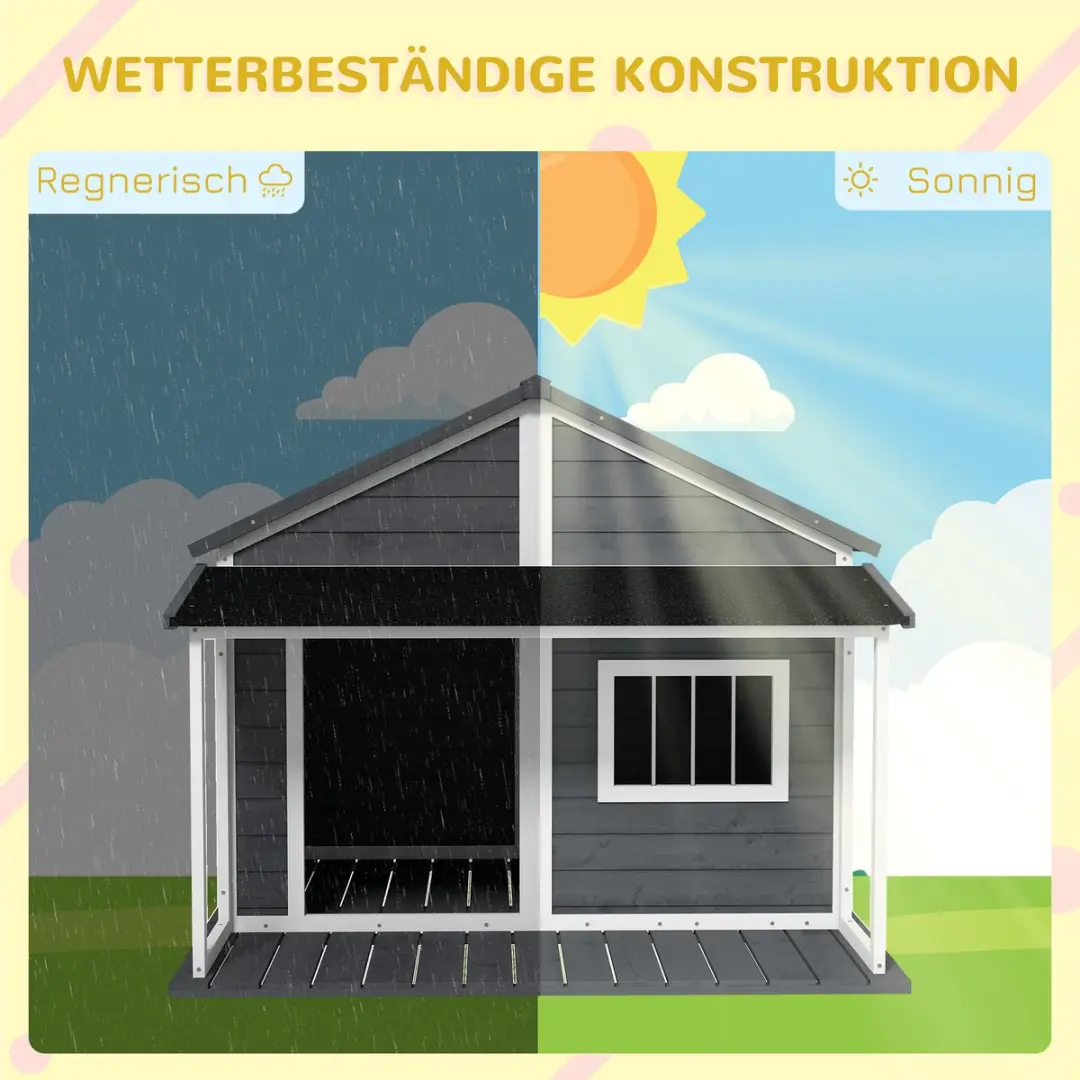 Pawhut Hondenhok D02-100V01 - Grijs/Zwart/Wit