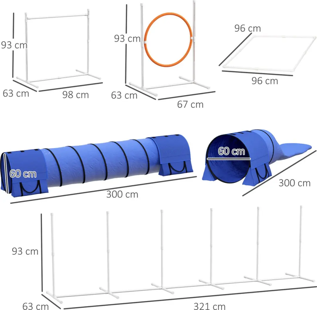 Pawhut Hürdenlaufset D07-044V00 - Blauw