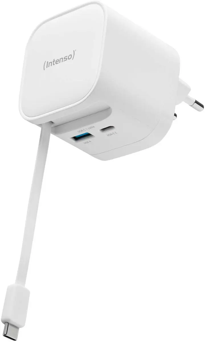Intenso W65ACIC 65W GaN USB-C Snel Lader - Wit