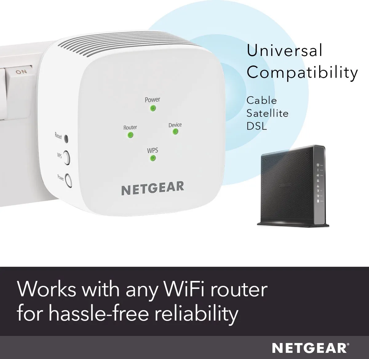 Netgear EX6110 WiFi Repeater - Dual Band 1200 Mbps - Kleurloos
