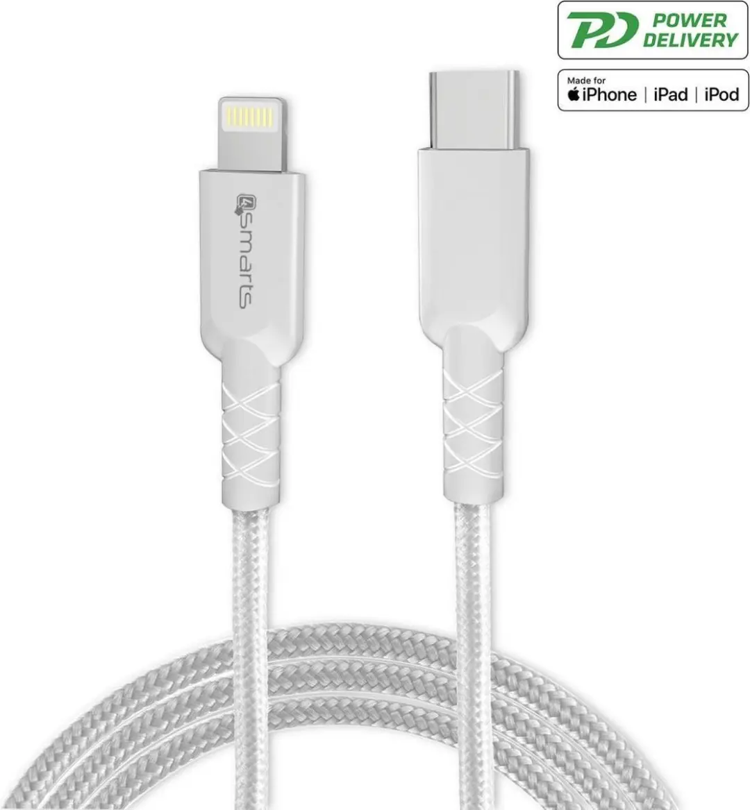 4smarts VoltPlug 20W USB-C Adapter met Lightning Kabel 1.5 Meter Wit