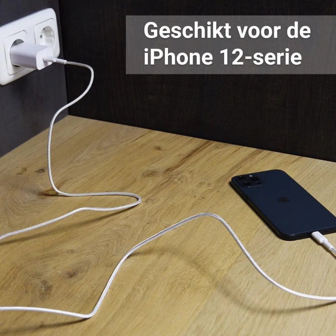4smarts VoltPlug 20W USB-C Adapter met Lightning Kabel 1.5 Meter Wit