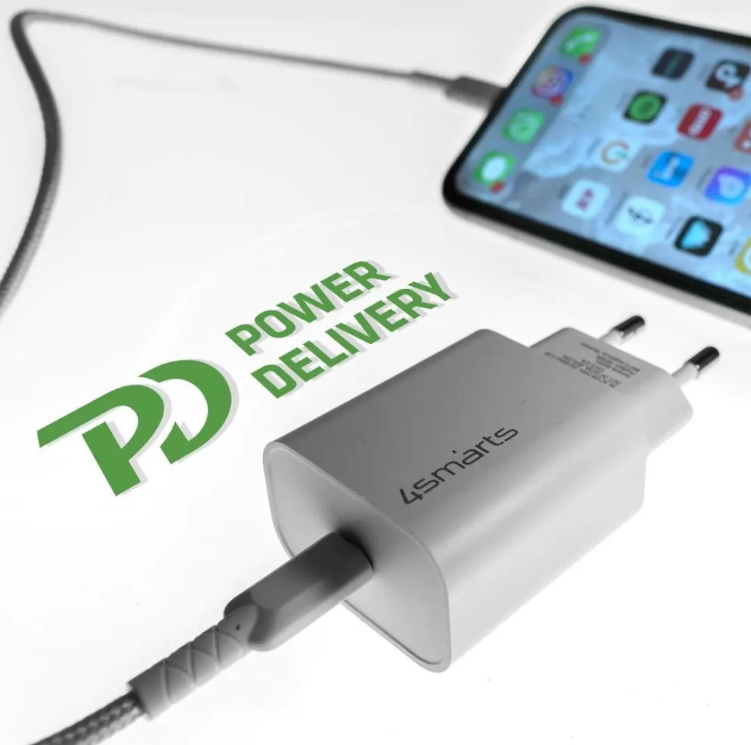 4Smarts VoltPlug 20W USB-C Adapter met Lightning Kabel 1.5m - Wit - afbeelding 6 van 6