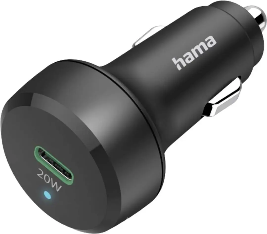 Hama 20W Auto oplader - USB-C PD/QC - Zwart