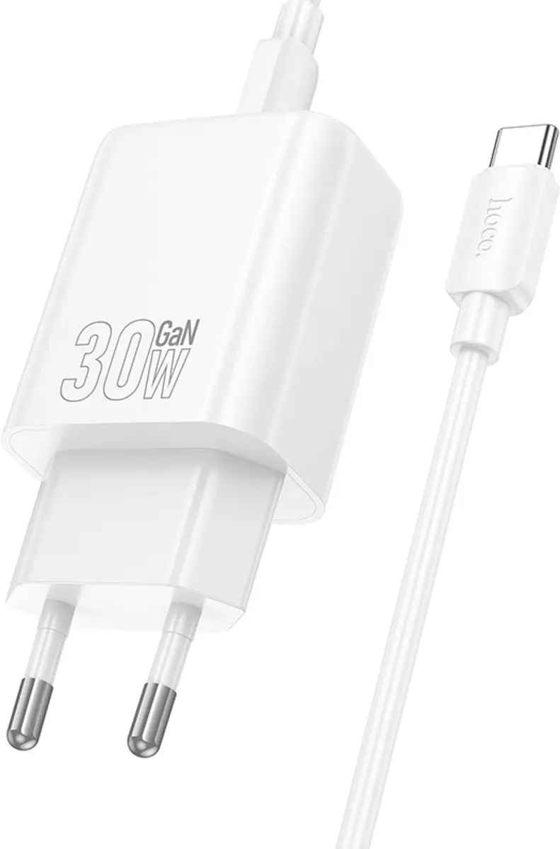 Hoco N62 USB-C Oplader 30W - 1m Kabel - Wit