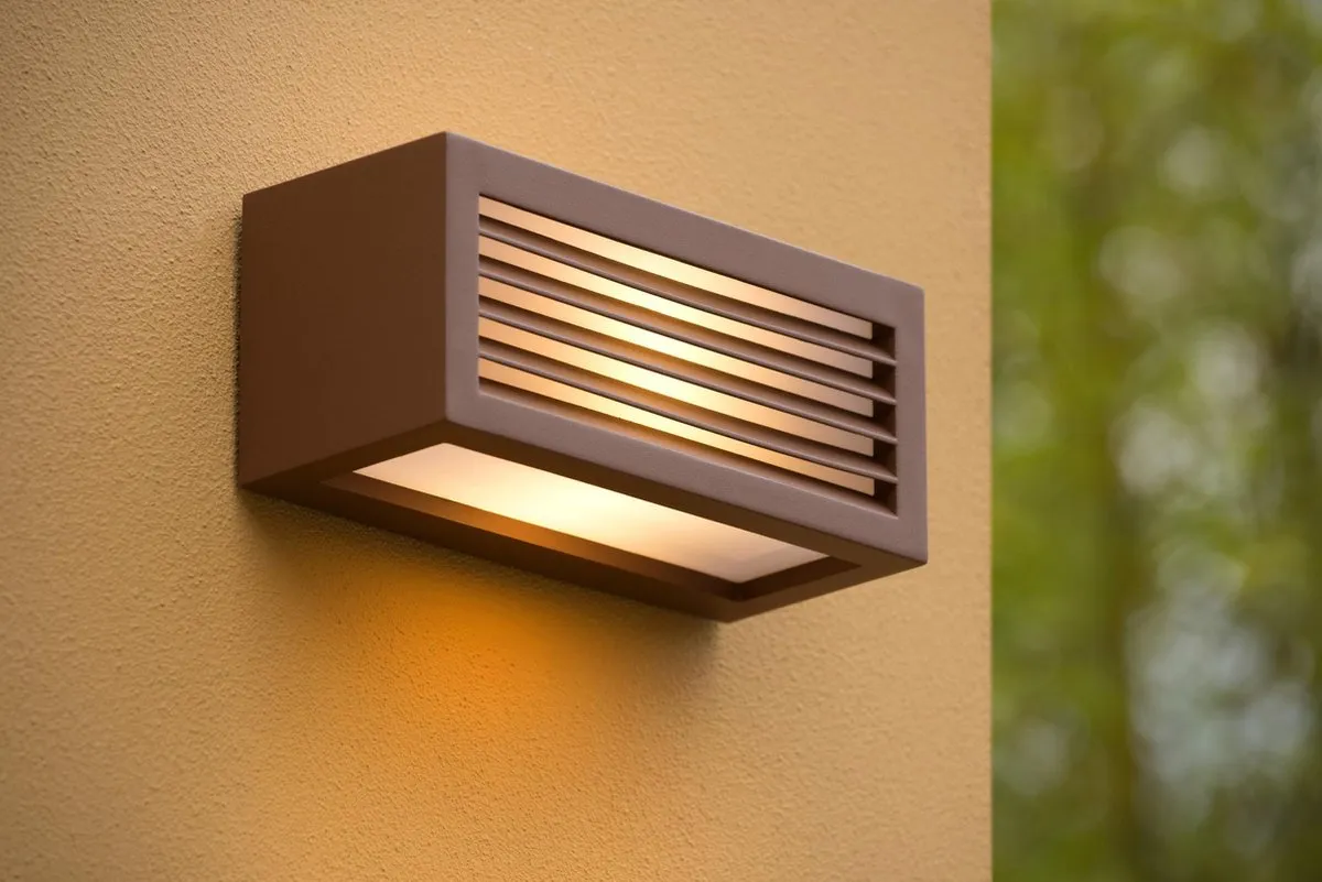 Lucide DIMO Wandlamp E27 IP54 Roestbruin