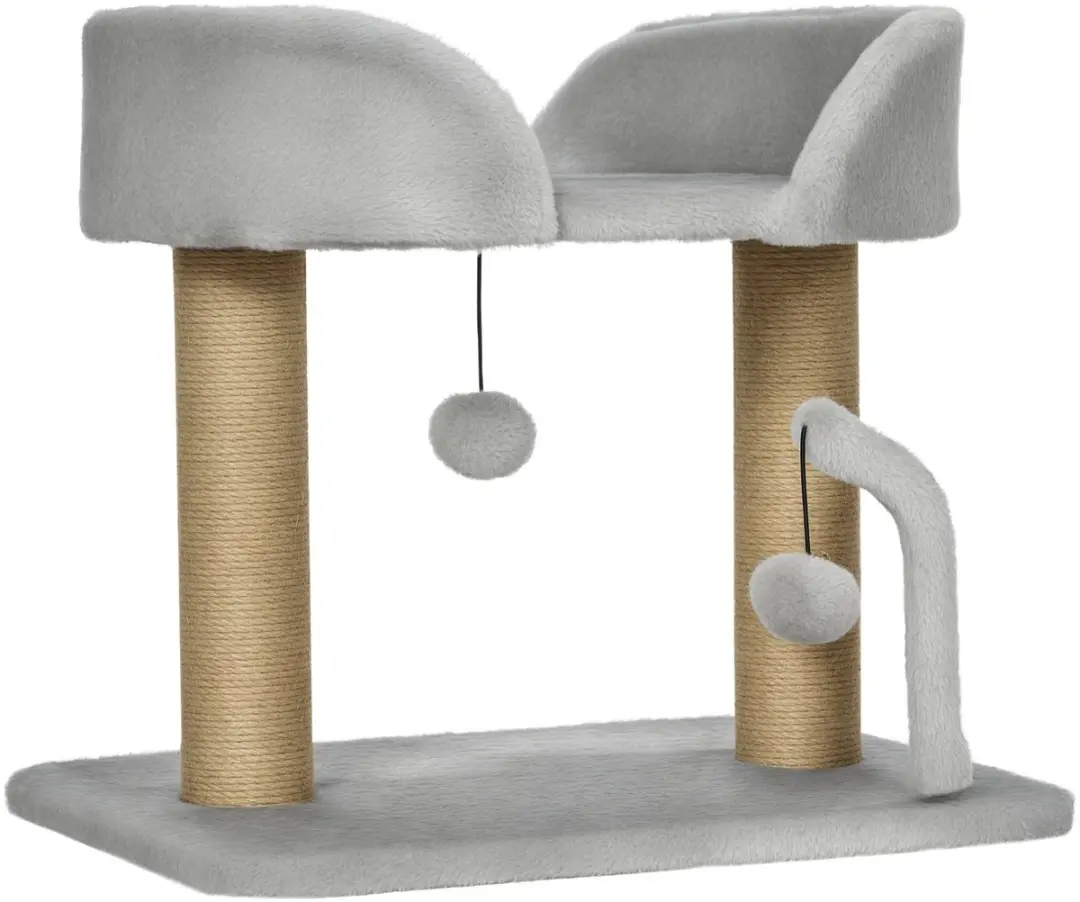 Pawhut Kattenboom Lichtgrijs 48x38x42cm