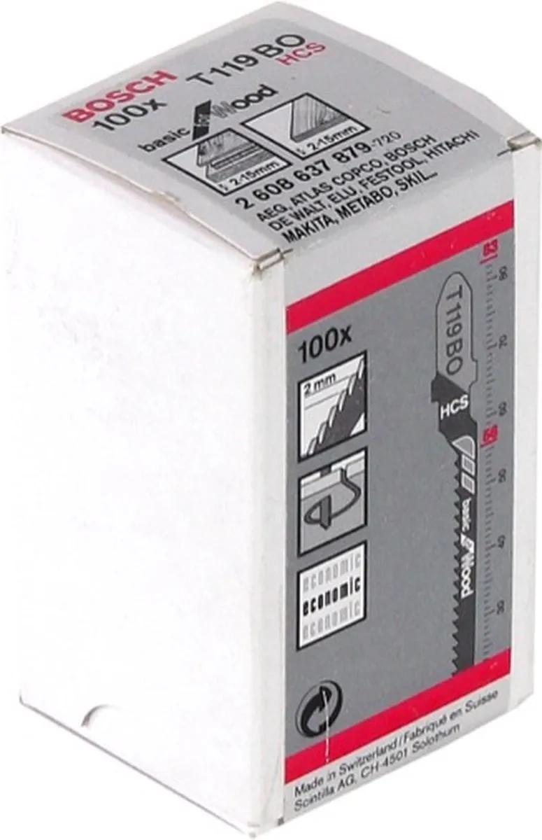 Bosch T 119 BO Basic Decoupeerzaagbladen Hout - 100 Stuks