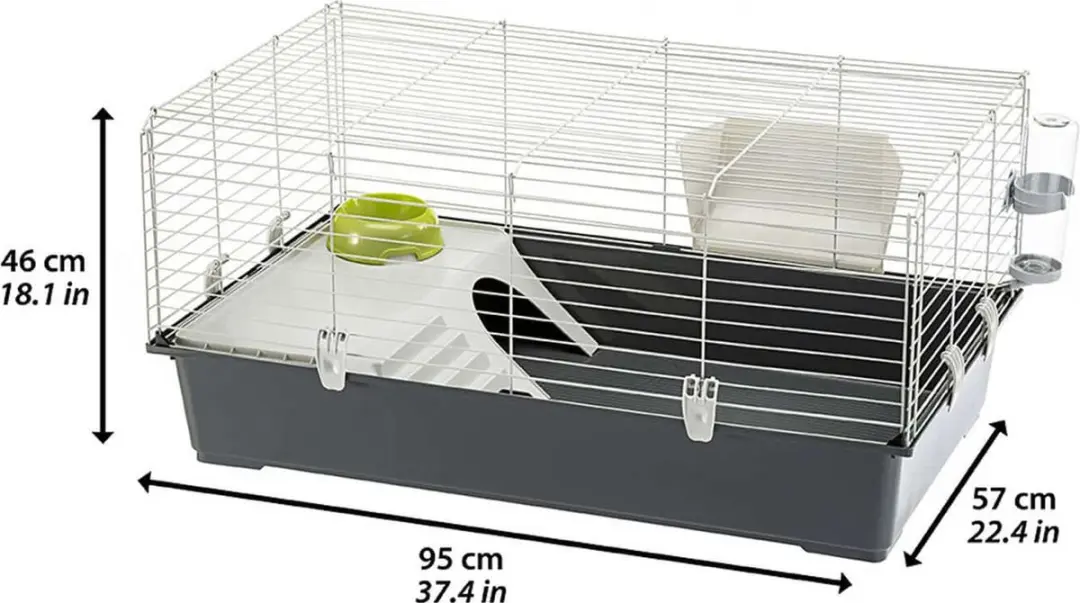 Ferplast Rabbit 100 Konijnenkooi 95x57x46cm - Wit/Zwart