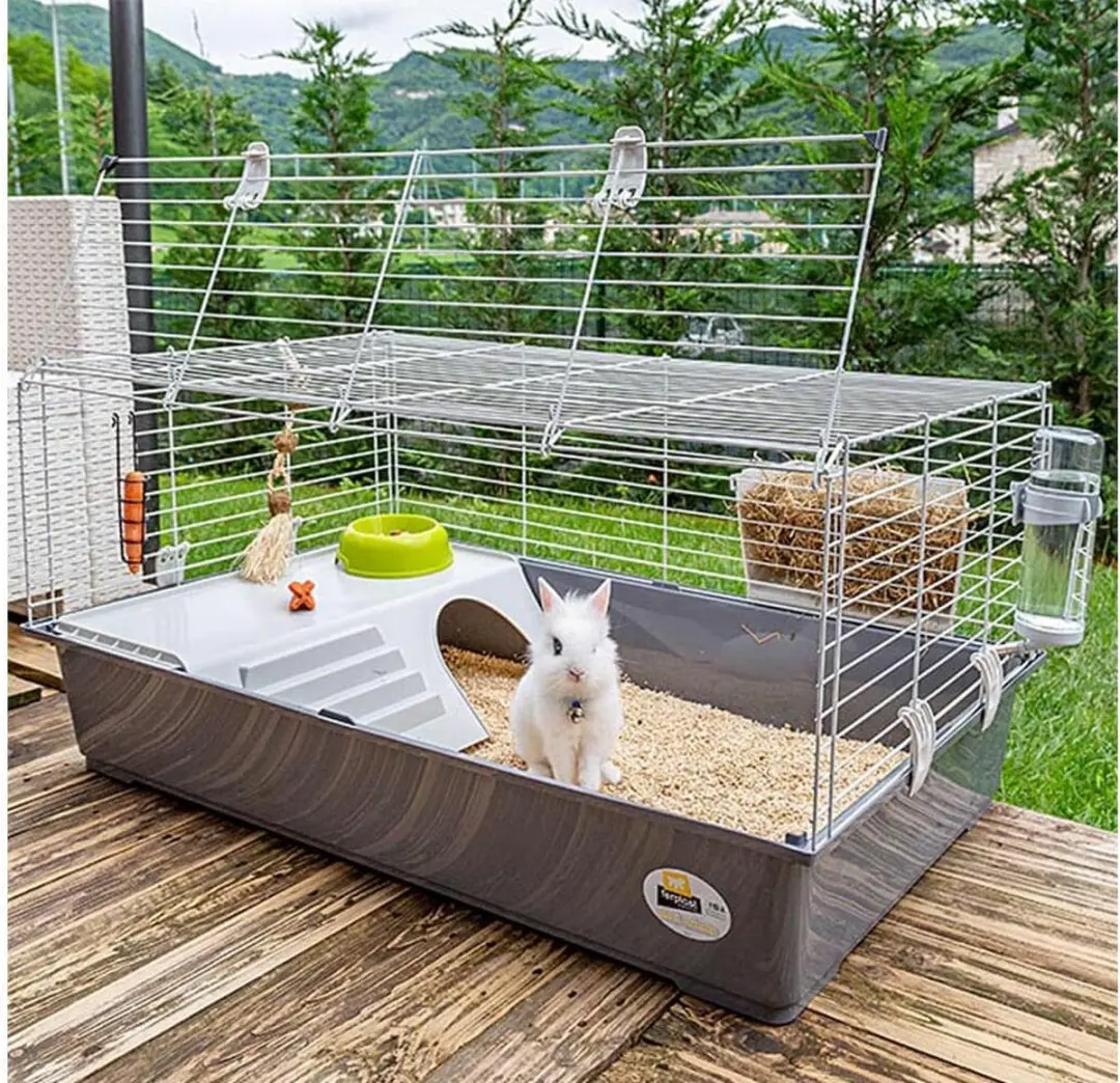 Ferplast Rabbit 100 Konijnenkooi 95x57x46cm - Wit/Zwart