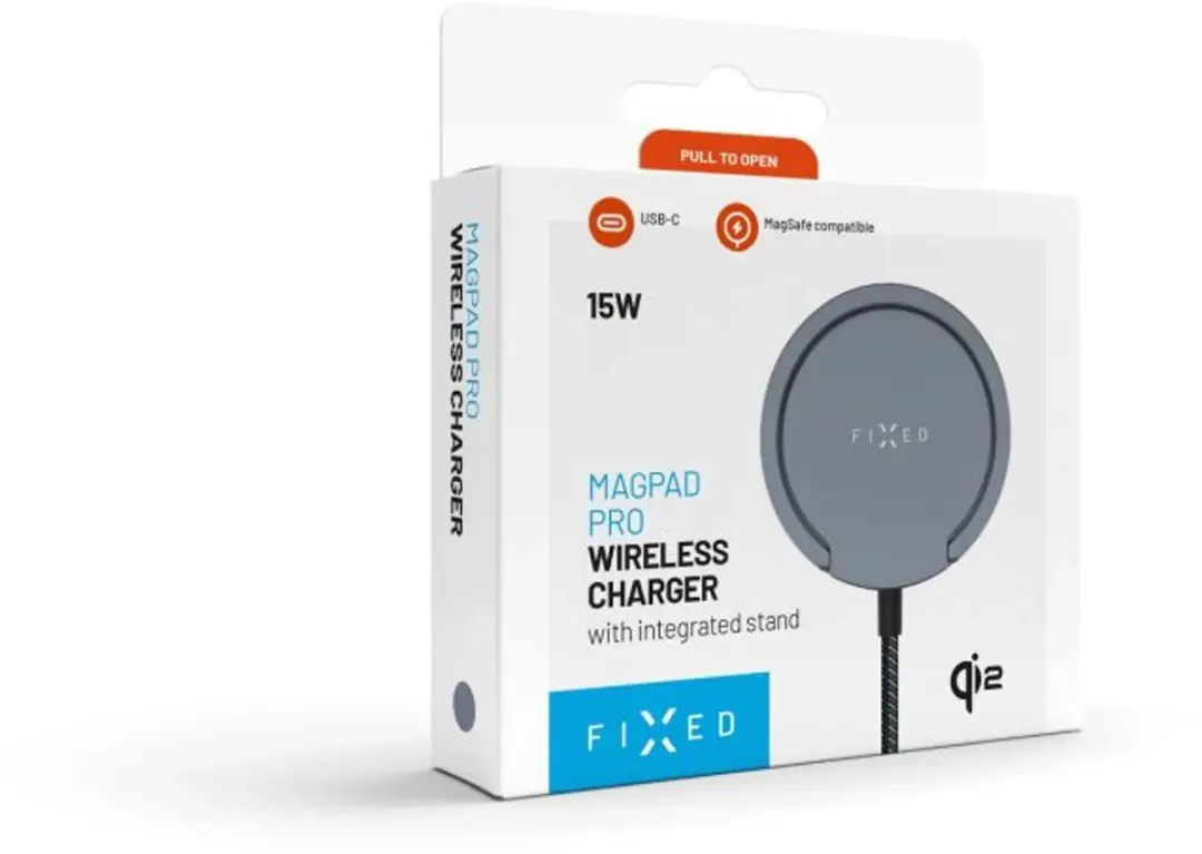 Fixed MagPad Pro Qi2 FIXMPADP-GR Draadloze Oplader 15W - Space Gray