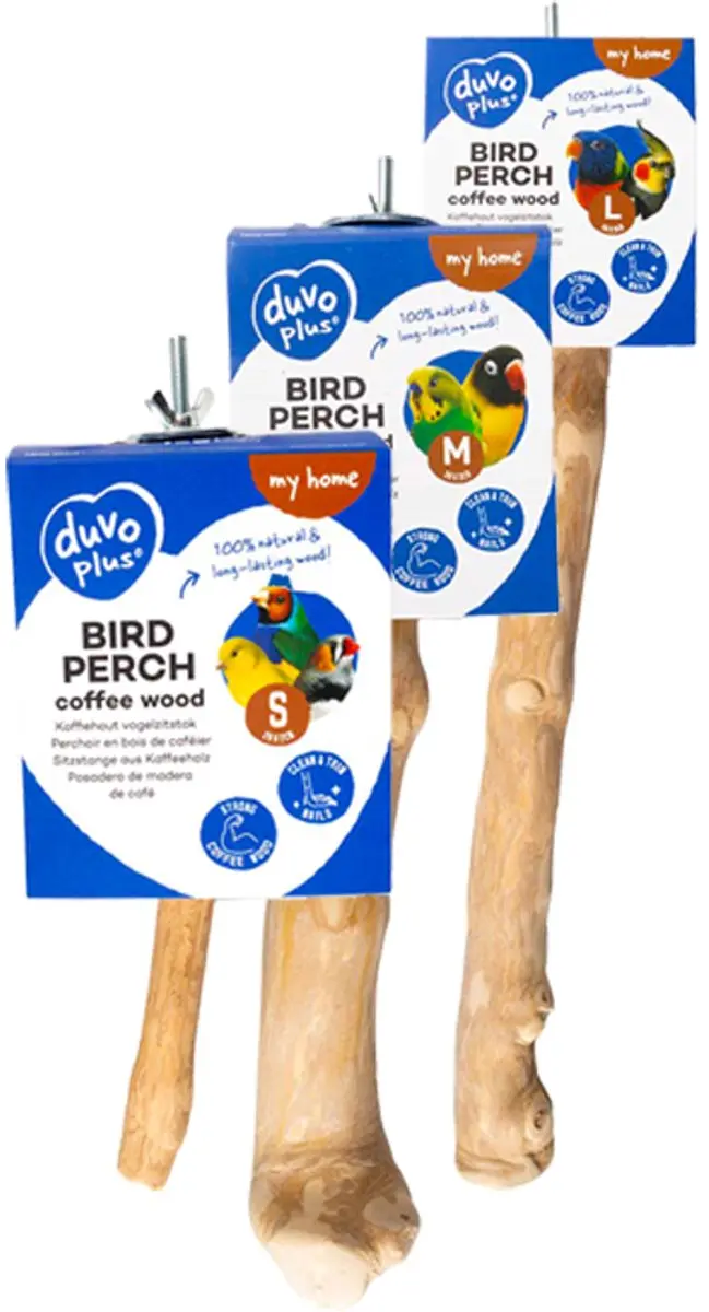 Duvo+ Koffiehout Vogelzitstok - Bruin Ø2cm