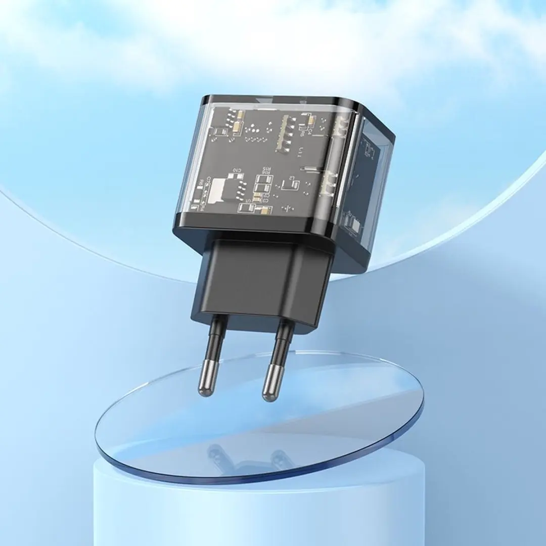 Hoco N34 Dual-Port Snellader 20W - Transparant