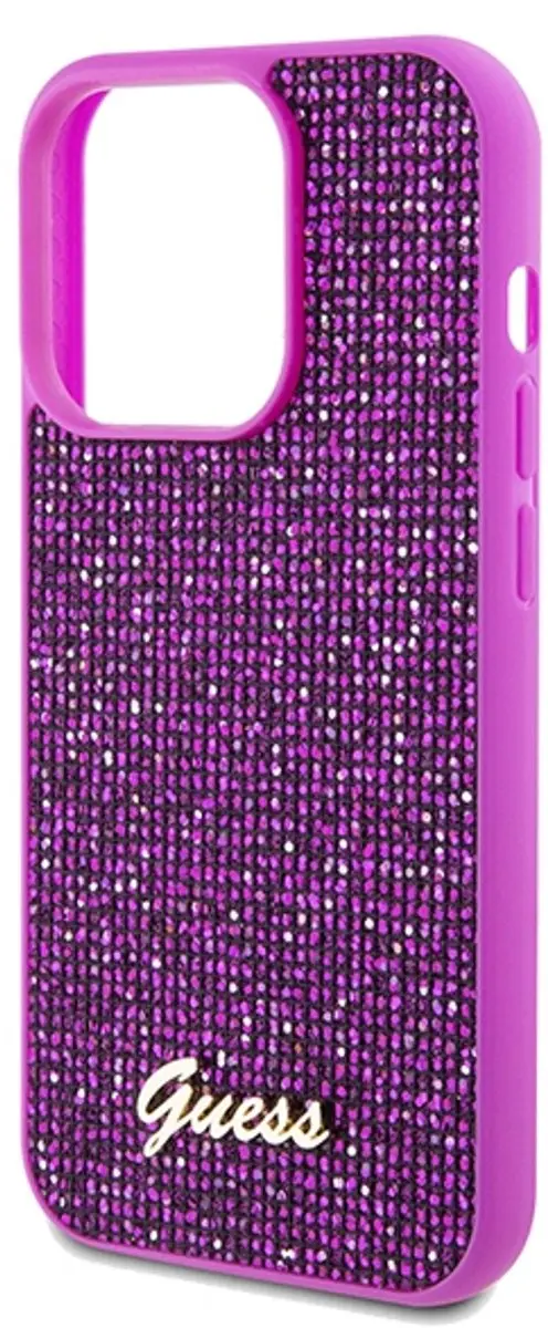 Guess Disco Metal Script iPhone 14 Pro Max Hoesje - Fuchsia - afbeelding 5 van 6