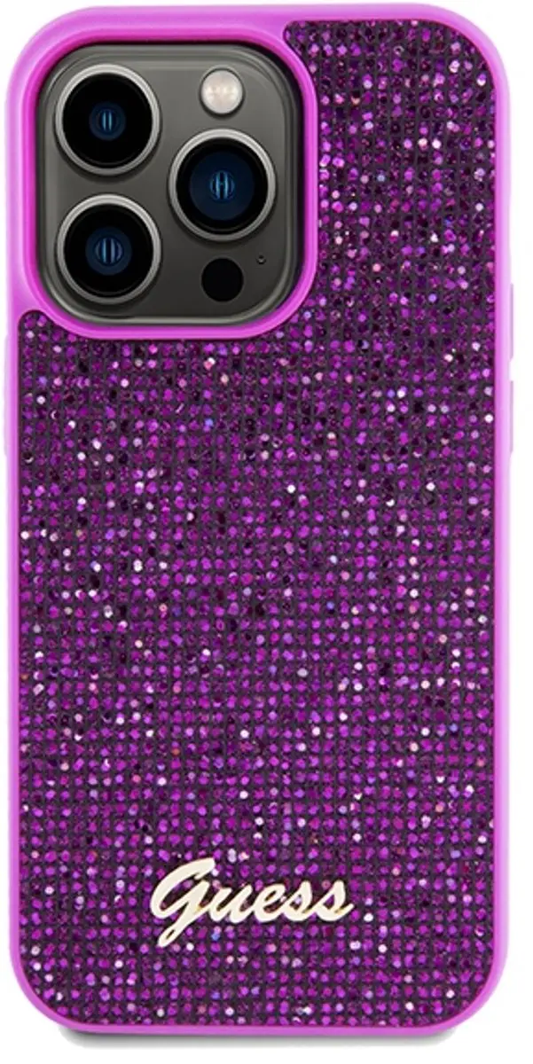 Guess Disco Metal Script iPhone 14 Pro Max Hoesje - Fuchsia - afbeelding 3 van 6