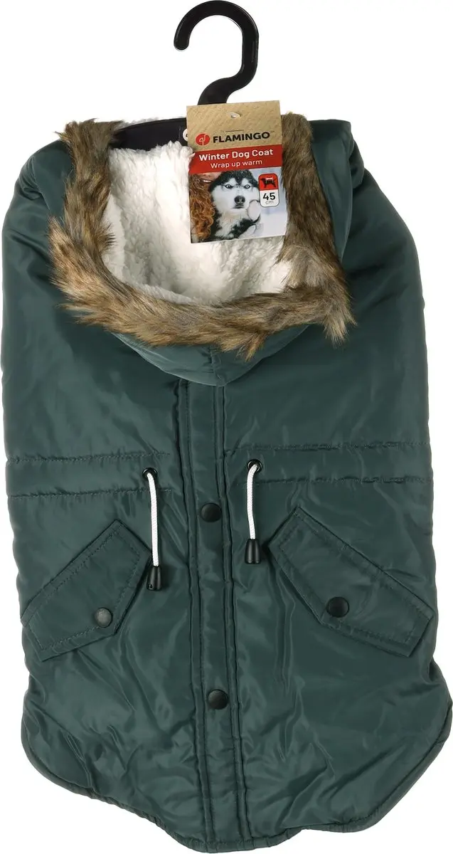 Flamingo Kimo Honden Winterjas Groen M