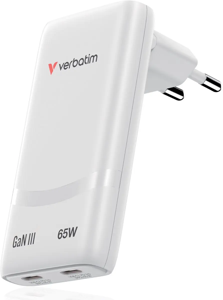 Verbatim Fold N Go Gan 65W Sneloplader - USB-C - Transparent