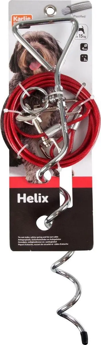 Flamingo Grondpin met Hondenriem - Chroom - 3m