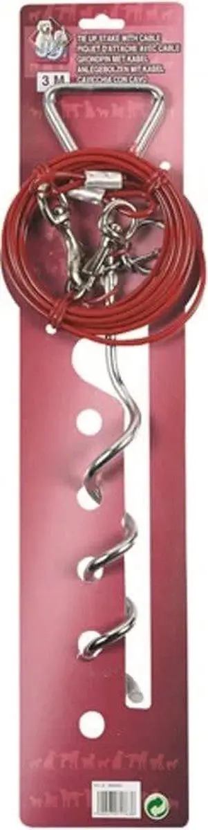 Flamingo Grondpin met Hondenriem - Chroom - 3m - afbeelding 6 van 6