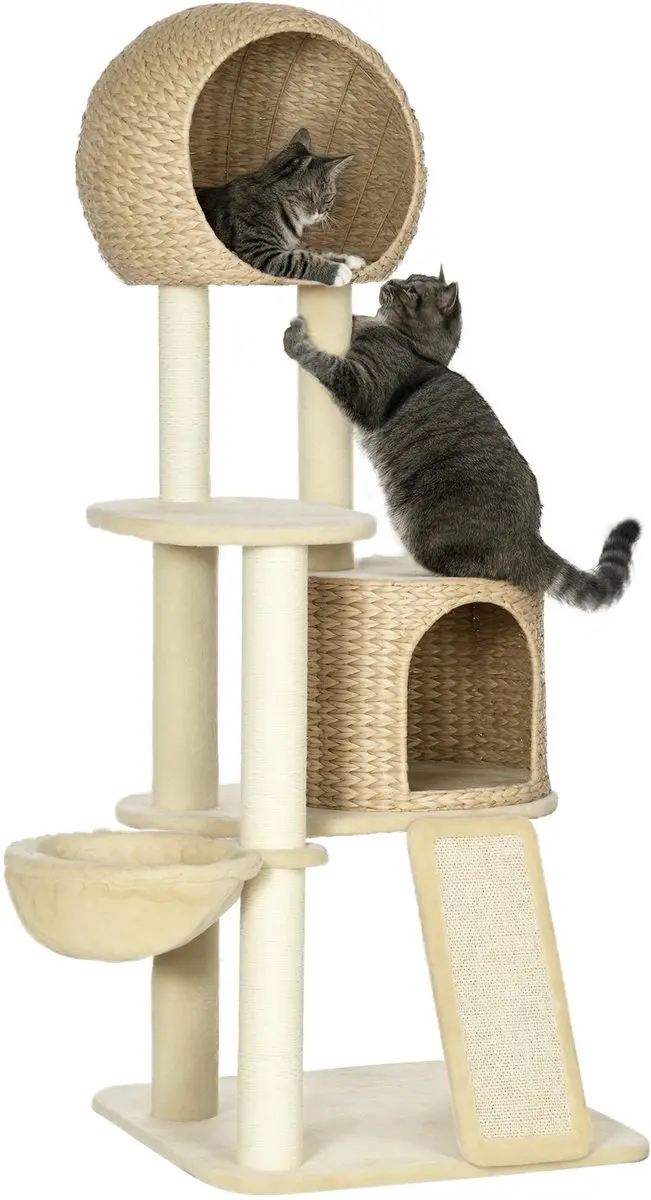 Pawhut Krabpaal met Kattenhuis 4 Niveaus
