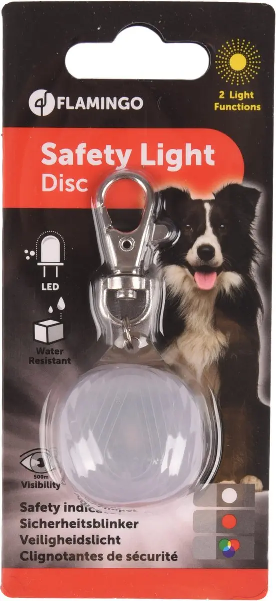 Flamingo Zayn Veiligheidslamp Honden - Rood Transparant