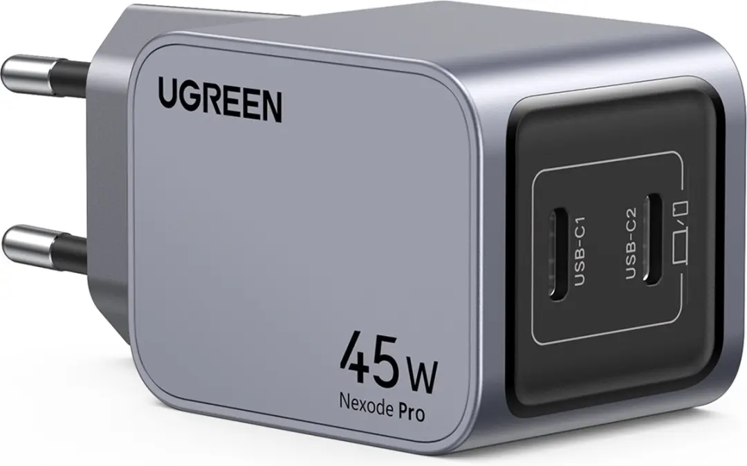 Ugreen Nexode Pro 45W USB-C Wandlader - 2x USB-C - Transparant