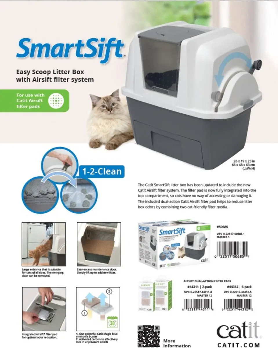 Catit Smart Sift Kattenbak 67x48x46cm - Grijs/Wit