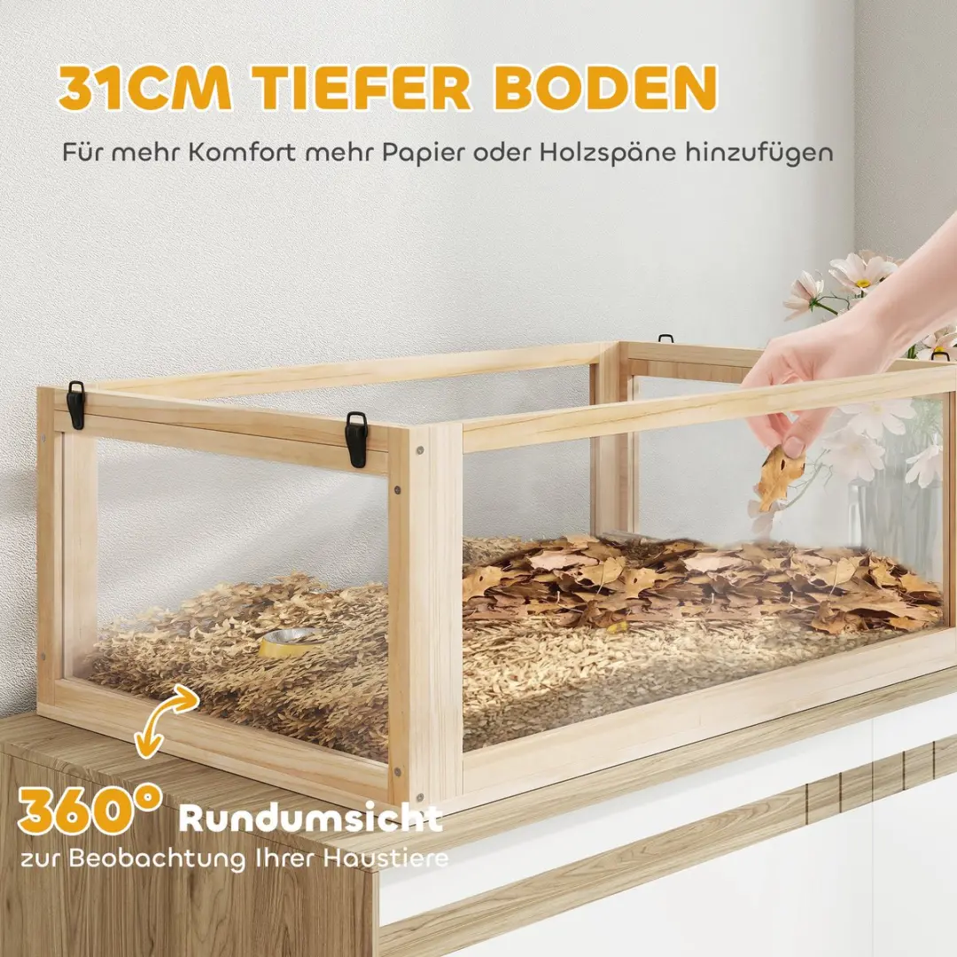 Pawhut Hamsterkooi 3 Etages - 80x50x76cm Natur
