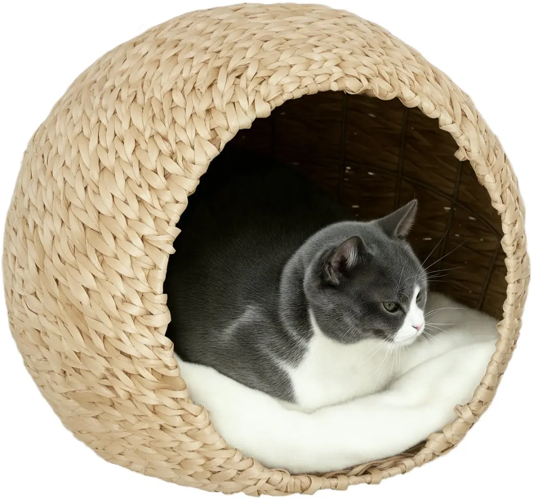 Pawhut Rotan Kattenhuis Spinrok 45x41x37cm