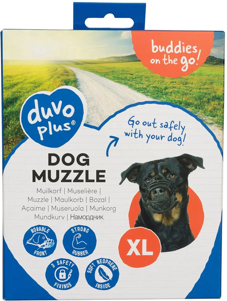Duvo Hondenmuilband Rubber - Zwart/Rood S - afbeelding 6 van 6
