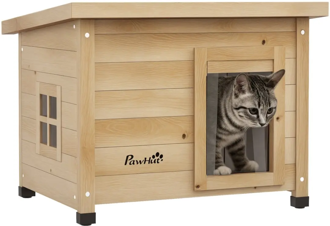 Pawhut Kattenhuis Outdoor 57x45x43cm