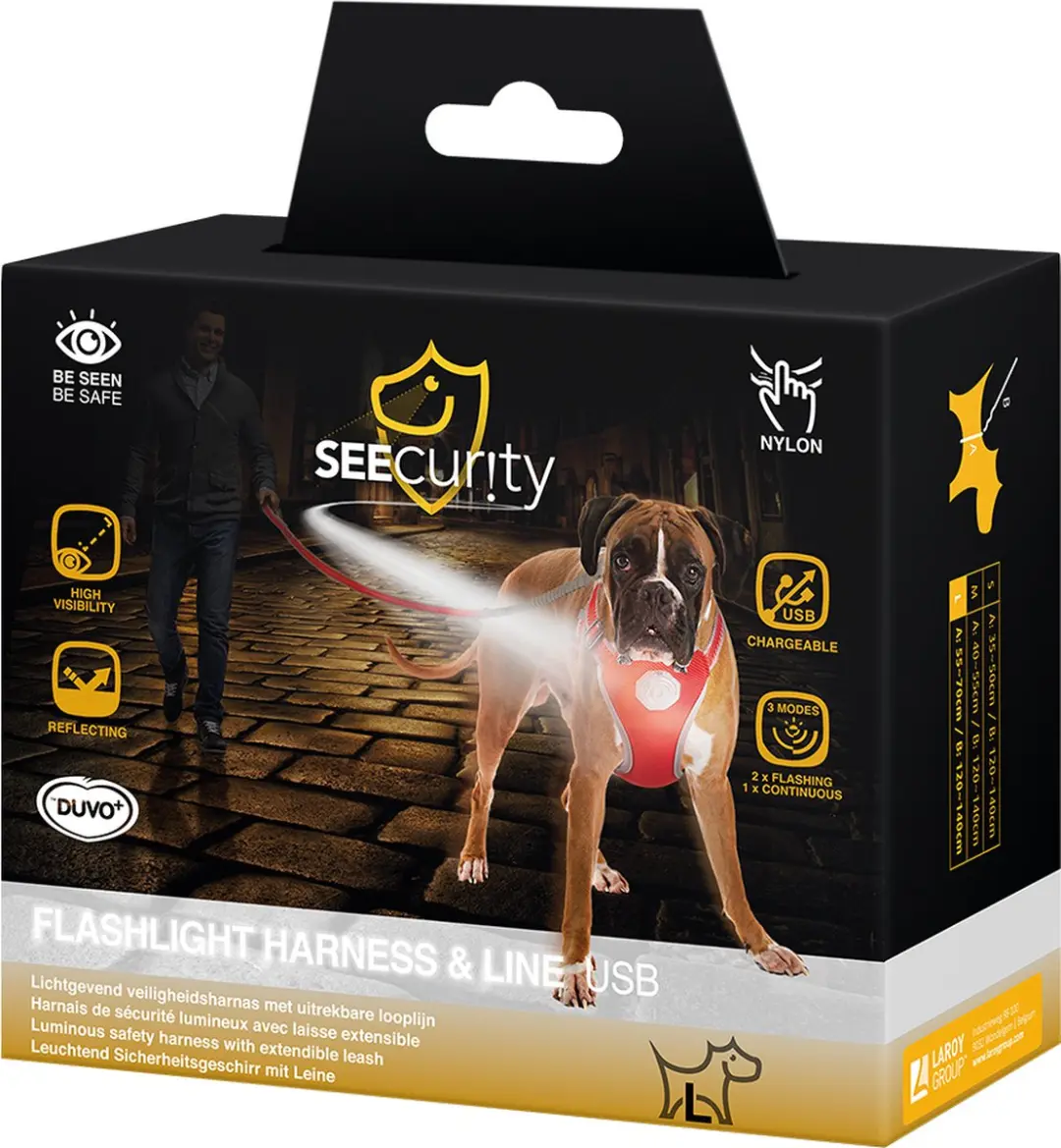 DuvoPlus Flashlight Harnas Hond - L - 120x55-70cm
