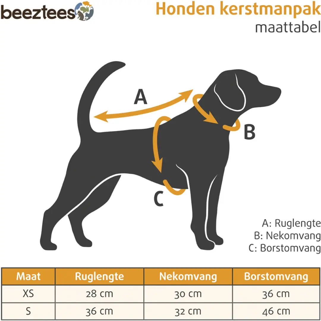 Beeztees Kerstmanpak Hondenkleding M - Rood/Wit
