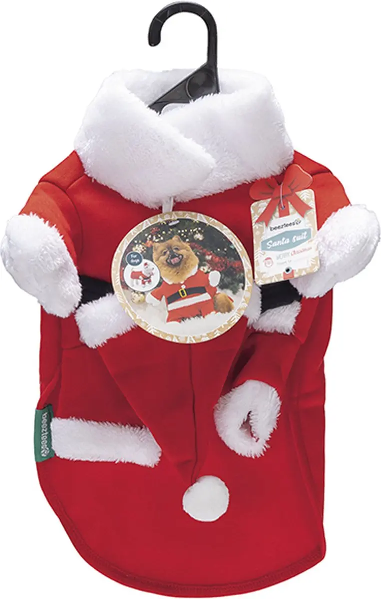 Beeztees Kerstmanpak Hondenkleding M - Rood/Wit