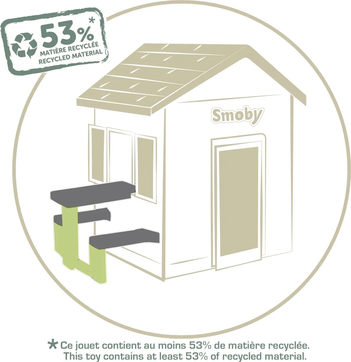 Smoby Life Picknicktafel - Groen/Grijs