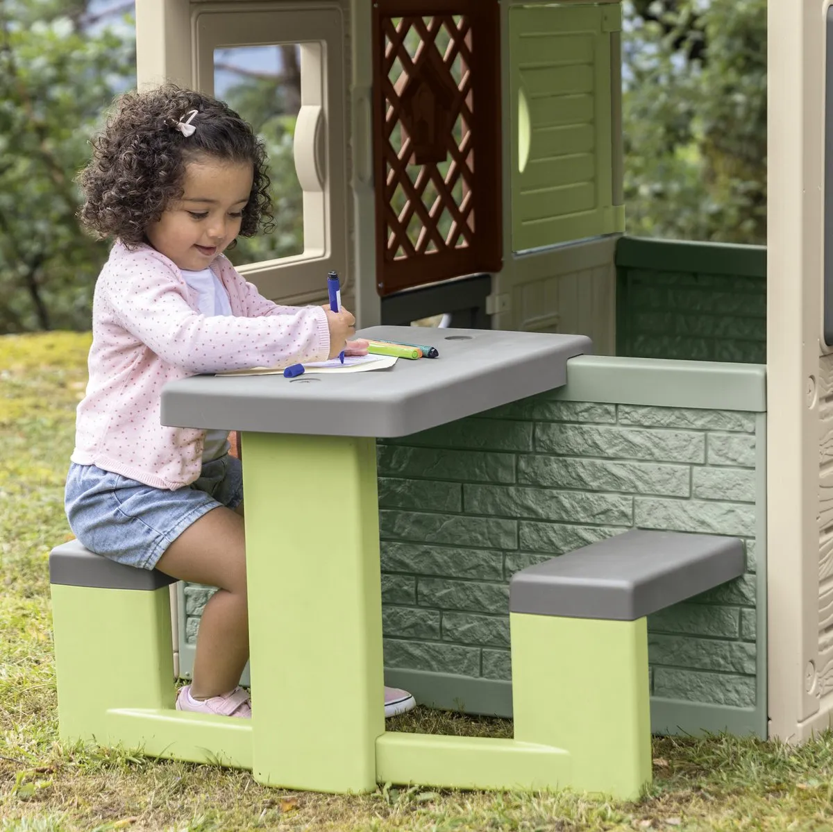 Smoby Life Picknicktafel - Groen/Grijs
