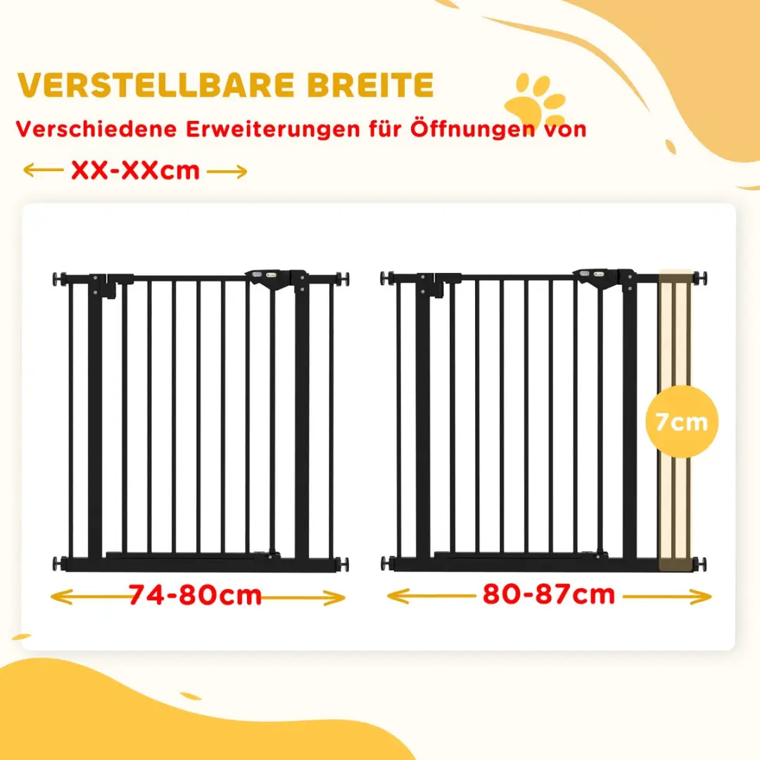 Pawhut Hondenhek 74-87cm - Treppenschutz - Zwart - afbeelding 6 van 6