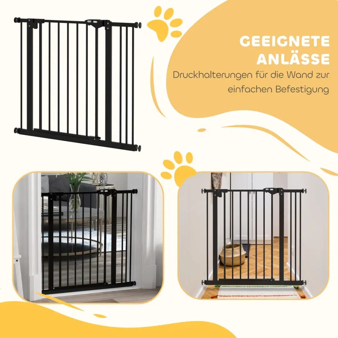 Pawhut Hondenhek 74-87cm - Treppenschutz - Zwart