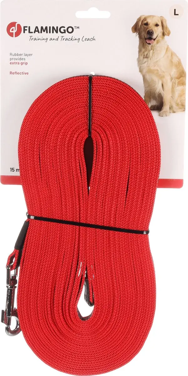 Flamingo Xeno Trainingslijn Honden Rood 15m 20mm