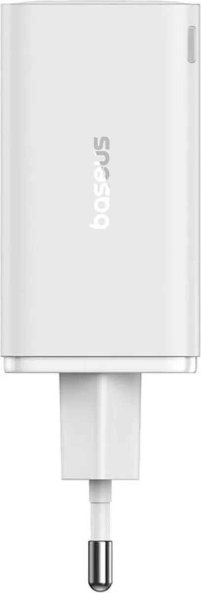 Baseus GaN6 65W USB-C Snellader + 100W Kabel - Wit