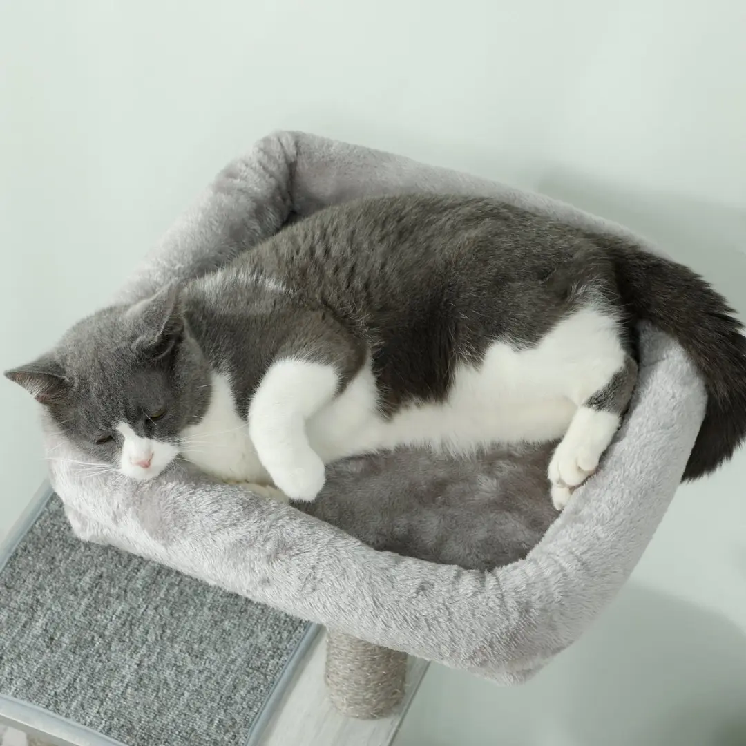 Pawhut Kattenboom 48x40x126cm - Lichtgrijs