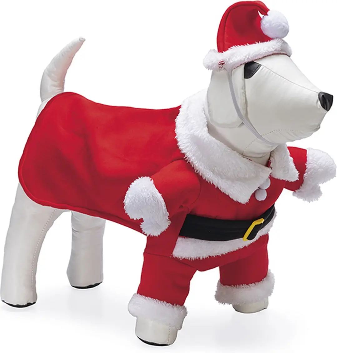 Beeztees Kerstmanpak Hondenkleding S - Rood/Wit