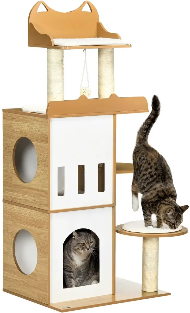 Pawhut Kattenhuis Krabpaal Hout