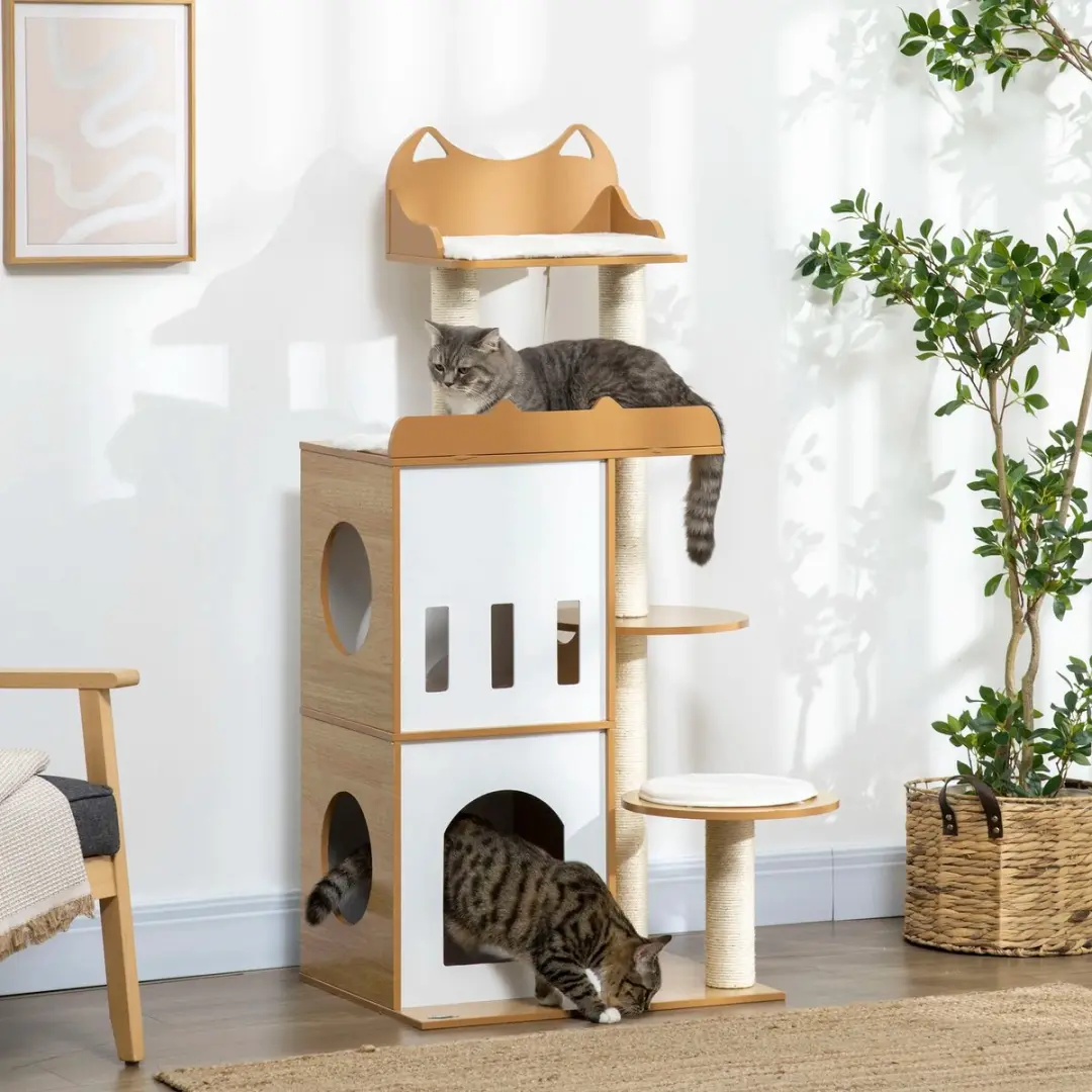 Pawhut Kattenhuis Krabpaal Hout