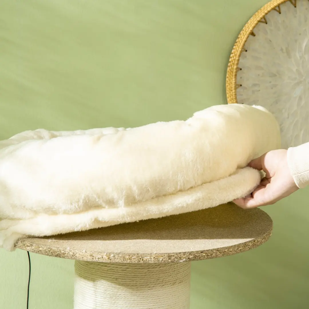 Pawhut Kattenboom Knuffel 48,5x48,5x105cm - 3 Niveaus - Beige